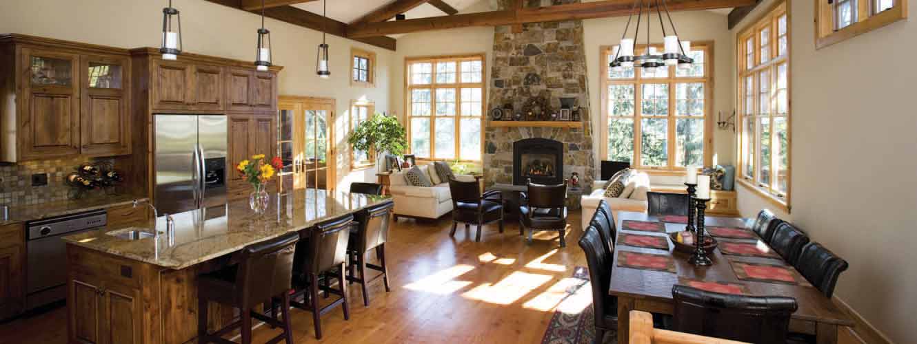 Image of a large kitchen with dining area